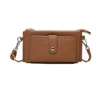 Kitise Women's Small Multi Compartment Pockets Crossbody Wallet Purse Bag in Brown