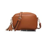 Kitise Women's Small Plain Colour Crossbody Camera Bag With Tassel Charm in Brown Kitise Brown One Size