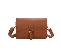 Kitise Women's Small Satchel Double Compartments Crossbody Shoulder Bag in Brown