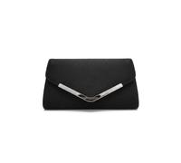 Kitise Women's Small Shiny V Shape Glitter Envelope Clutch Bag With Chain Strap in Black