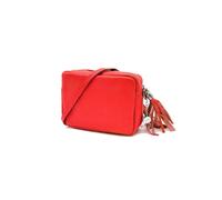 Kitise Women's Small Slim Genuine Italian Leather Tassel Crossbody Bag in Red Kitise Red One Size