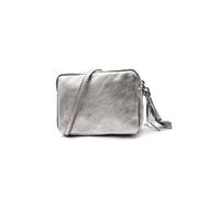 Kitise Women's Small Slim Genuine Italian Leather Tassel Crossbody Bag in Silver