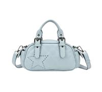 Kitise Women's Small Trendy Studded Star Quilted Crossbody Shoulder Bag in Baby Blue