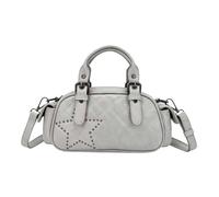 Kitise Women's Small Trendy Studded Star Quilted Crossbody Shoulder Bag in Grey