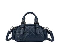 Kitise Women's Small Trendy Studded Star Quilted Crossbody Shoulder Bag in Navy