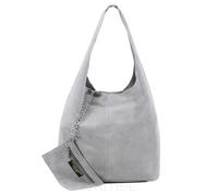 Kitise Women's Spacious Slouch Genuine Italian Suede Tote Handbag in Light Grey Kitise Light Grey