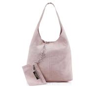 Kitise Women's Spacious Slouch Genuine Italian Suede Tote Handbag in Pink Kitise Pink