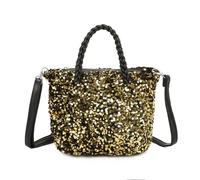 Kitise Women's Sparkling Sequins Braided Handle Shoulder Bag in Gold