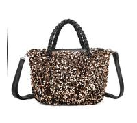 Kitise Women's Sparkling Sequins Braided Handle Shoulder Bag in Rose Gold