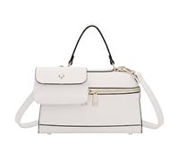 Kitise Women's Structured Crossbody Shoulder Bag with Removable Matching Pouch in White