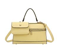 Kitise Women's Structured Crossbody Shoulder Bag with Removable Matching Pouch in Yellow