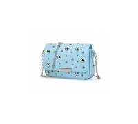 Kitise Women's Studded Flap Over Crossbody Clutch Bag with Chain Strap in Blue Kitise Blue One Size