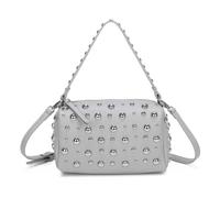 Kitise Women's Studded Pebbled Fuax Leather Crossbody Bag in Grey Kitise Grey One Size