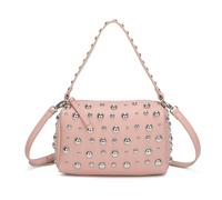 Kitise Women's Studded Pebbled Fuax Leather Crossbody Bag in Pink Kitise Pink One Size
