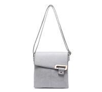 Kitise Women's Stylish Double Section PU Leather Crossbody Bag With Front Buckle in Light Grey Kitise Light Grey One Size