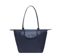 Kitise Women's Stylish Foldable Zipper Closure Spacious Lightweight Sturdy Nylon Travel Tote Shoulder Handbag (Navy)