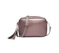 Kitise Women's Stylish Shiny Metallic Shade Crossbody Bag Camera Handbag with Tassel Charm (D.Pewter)