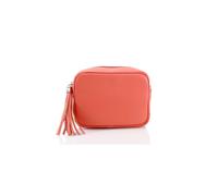 Kitise Women's Tassel Charm Genuine Italian Leather Small Camera Crossbody Bag in Coral Kitise Coral One Size