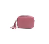 Kitise Women's Tassel Charm Genuine Italian Leather Small Camera Crossbody Bag in Dark Pink Kitise Dark Pink One Size
