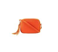 Kitise Women's Tassel Charm Genuine Italian Leather Small Camera Crossbody Bag in Orange