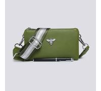 Kitise Women's Tessa Double Compartments Wide Strap Small Purse Messenger Bag in Green