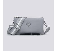Kitise Women's Tessa Double Compartments Wide Strap Small Purse Messenger Bag in Light Grey