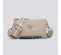 Kitise Women's Tessa Double Compartments Wide Strap Small Purse Messenger Bag in Light Sand Kitise Light Sand One Size