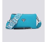 Kitise Women's Tessa Double Compartments Wide Strap Small Purse Messenger Bag in Teal
