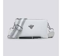 Kitise Women's Tessa Double Compartments Wide Strap Small Purse Messenger Bag in White