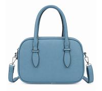 Kitise Women's Top Handle Oval Multi Zip Convertible Crossbody Shoulder Bag in Mid Blue