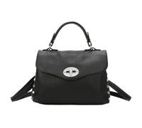 Kitise Women's Top Handle Twist Lock Studded Crossbody Bag in Black