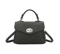 Kitise Women's Top Handle Twist Lock Studded Crossbody Bag in Dark Grey