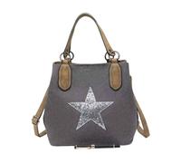Kitise Women's Trendy Canvas Tote with Glitter Star Adjustable Strap & Dual Handles Bag in Dark Grey