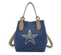 Kitise Women's Trendy Canvas Tote with Glitter Star Adjustable Strap & Dual Handles in Navy Kitise Navy One Size