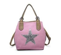 Kitise Women's Trendy Canvas Tote with Glitter Star Adjustable Strap & Dual Handles in Pink Kitise Pink One Size