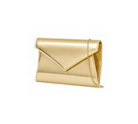 Kitise Women's V Envelope Shape Glossy Clutch Evening Bag in Gold