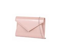 Kitise Women's V Envelope Shape Glossy Clutch Evening Bag in Nude