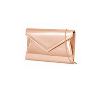 Kitise Women's V Envelope Shape Glossy Clutch Evening Bag in Rose Gold