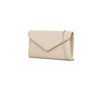Kitise Women's V Shape Envelope Chain Clutch Evening Bag in Beige