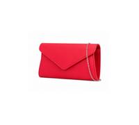 Kitise Women's V Shape Envelope Chain Clutch Evening Bag in Red