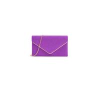 Kitise Women's V Shape Envelope Faux Suede Clutch Evening Bag with Metal Trim in Purple