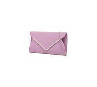 Kitise Women's V Shape Metal Trim Fuax Suede Envelope Clutch Evening Bag in Lilac