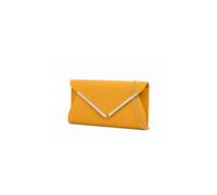 Kitise Women's V Shape Metal Trim Fuax Suede Envelope Clutch Evening Bag in Mustard Kitise Mustard One Size