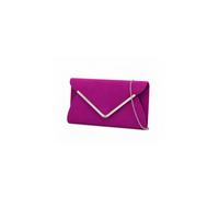 Kitise Women's V Shape Metal Trim Fuax Suede Envelope Clutch Evening Bag in Purple