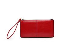 Kitise Women's Vegan Leather Large 3 Sections Phone Card Holder Wallet Purse with Wristlet Strap