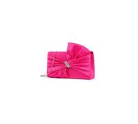 Kitise Women's Velvet Pleated Floral Knot Bow Clutch Evening Bag in Fuchsia