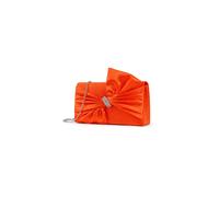 Kitise Women's Velvet Pleated Floral Knot Bow Clutch Evening Bag in Orange