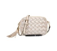 Kitise Women's Velvet Woven Pattern Crossbody Shoulder Handbag in Beige