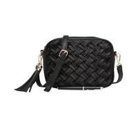 Kitise Women's Velvet Woven Pattern Crossbody Shoulder Handbag In Black Black