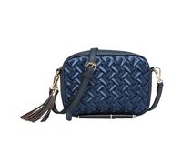 Kitise Women's Velvet Woven Pattern Crossbody Shoulder Handbag in Navy